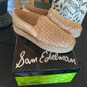Sam Edelman Catherine Blush Gold Lea Sneakers